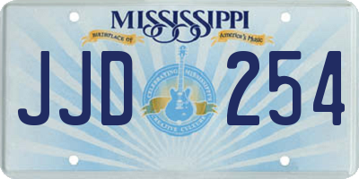 MS license plate JJD254