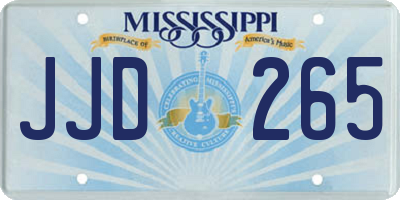 MS license plate JJD265