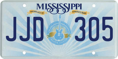 MS license plate JJD305
