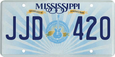 MS license plate JJD420