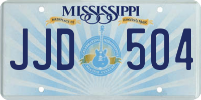 MS license plate JJD504