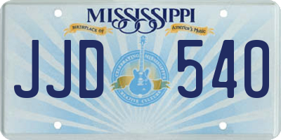 MS license plate JJD540