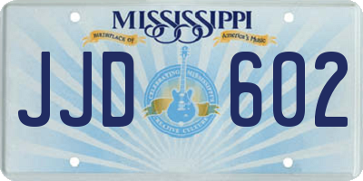 MS license plate JJD602