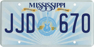 MS license plate JJD670