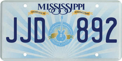 MS license plate JJD892