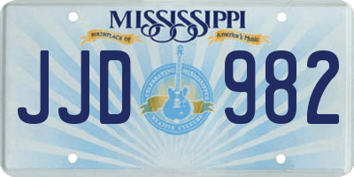MS license plate JJD982