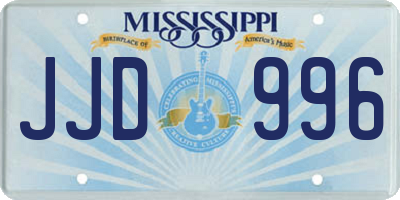 MS license plate JJD996