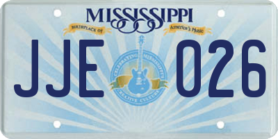MS license plate JJE026