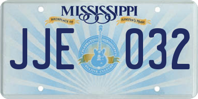 MS license plate JJE032