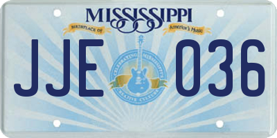 MS license plate JJE036