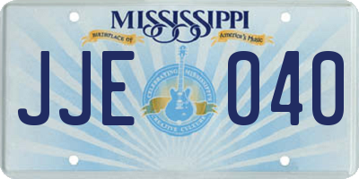 MS license plate JJE040