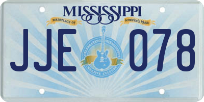 MS license plate JJE078