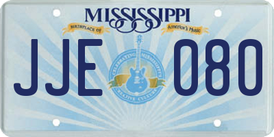 MS license plate JJE080