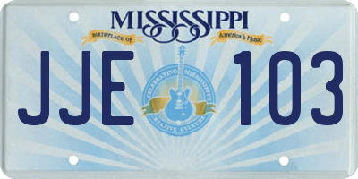 MS license plate JJE103