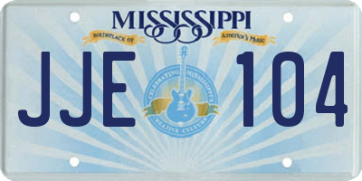 MS license plate JJE104