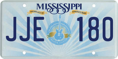 MS license plate JJE180