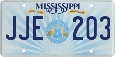 MS license plate JJE203