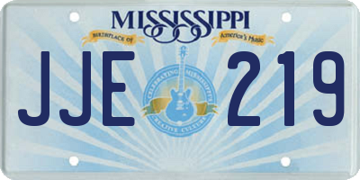MS license plate JJE219