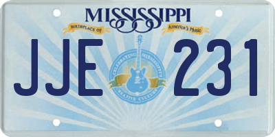 MS license plate JJE231