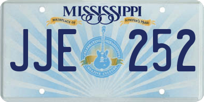 MS license plate JJE252