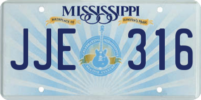 MS license plate JJE316