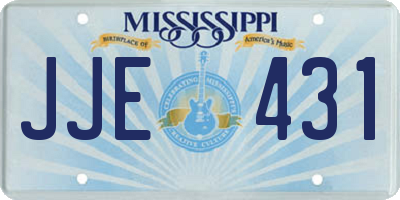 MS license plate JJE431