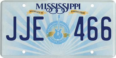 MS license plate JJE466