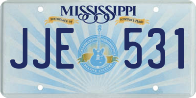 MS license plate JJE531