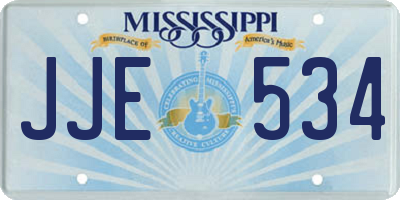 MS license plate JJE534