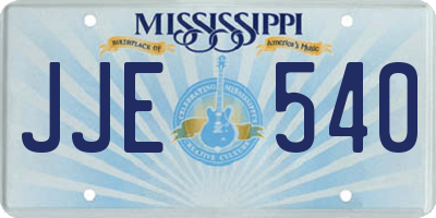 MS license plate JJE540