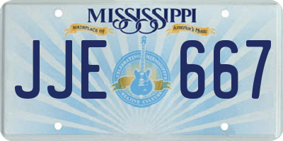 MS license plate JJE667