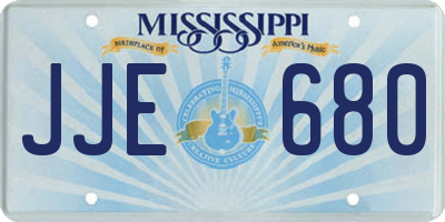 MS license plate JJE680