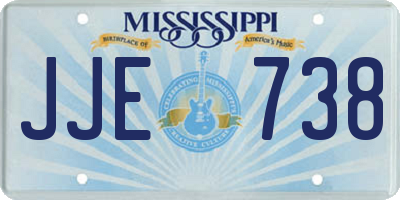 MS license plate JJE738
