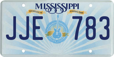 MS license plate JJE783