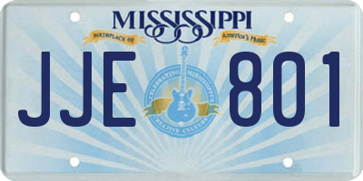 MS license plate JJE801