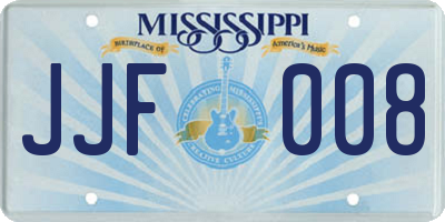 MS license plate JJF008