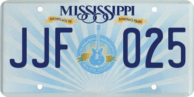 MS license plate JJF025