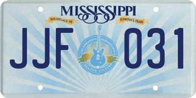 MS license plate JJF031