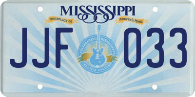MS license plate JJF033
