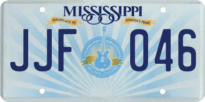 MS license plate JJF046