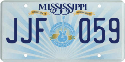 MS license plate JJF059