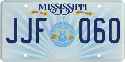 MS license plate JJF060