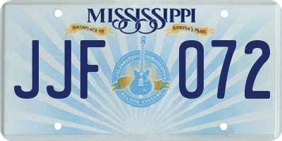 MS license plate JJF072