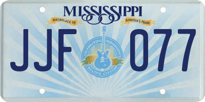 MS license plate JJF077