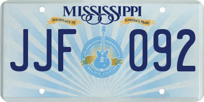 MS license plate JJF092