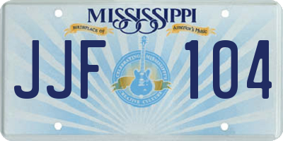 MS license plate JJF104