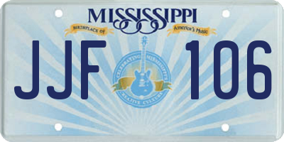 MS license plate JJF106