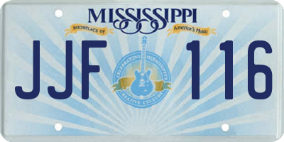 MS license plate JJF116