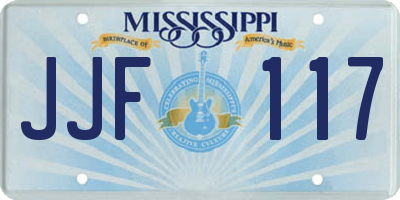 MS license plate JJF117