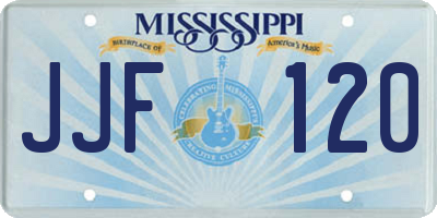 MS license plate JJF120